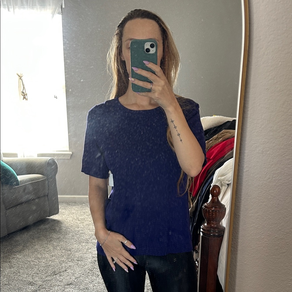 Classic Short-Sleeve Women's Top in Navy
